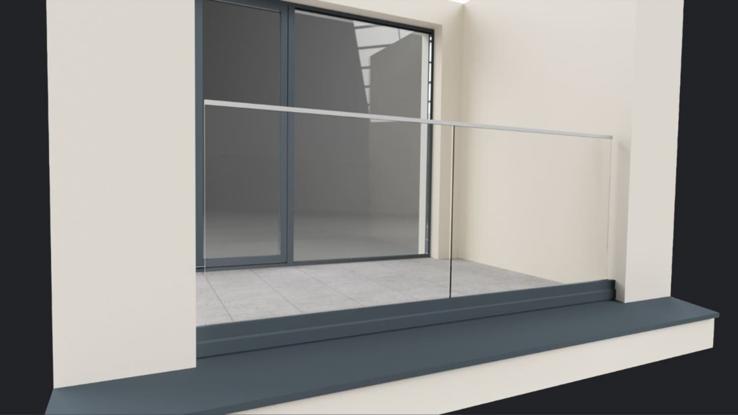 Celoskleněné zábradlí model
